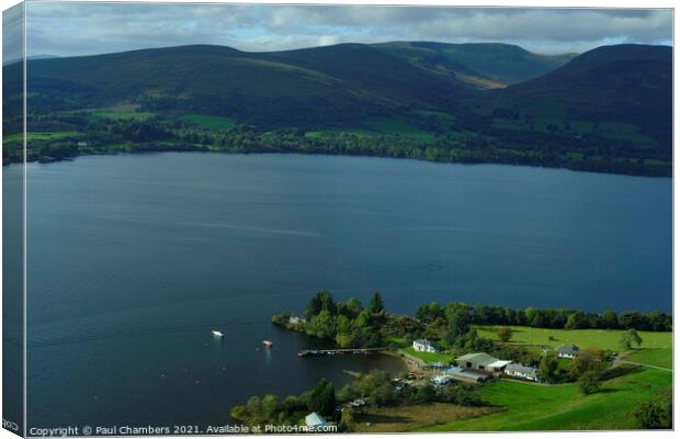 Aerial View Loch Lomond Canvas Print by Paul Chambers