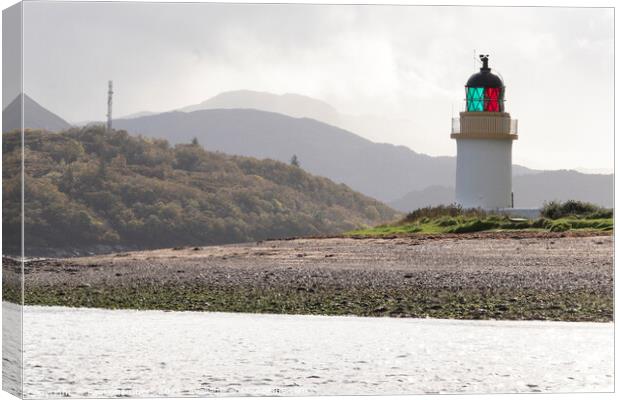Corran Point Lighthouse  Canvas Print by Paul Chambers