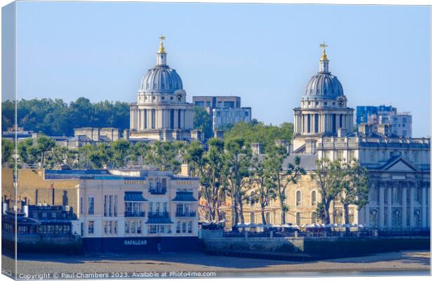 Trafalgar Tavern and the University of Greenwich Canvas Print by Paul Chambers