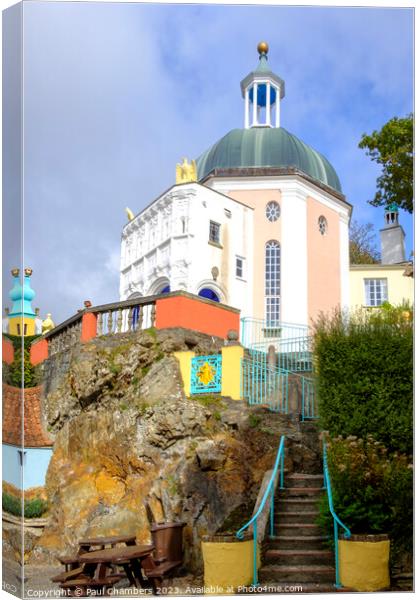 Folly In Portmeirion Canvas Print by Paul Chambers