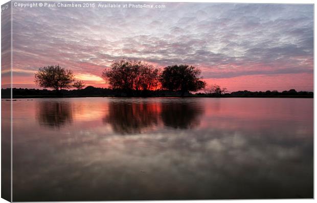 Serene Sunset Over Janesmoor Pond Canvas Print by Paul Chambers