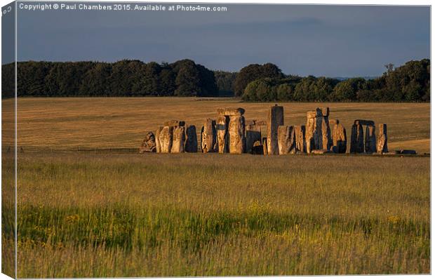 Stonehenge In Golden light Canvas Print by Paul Chambers