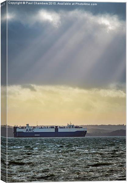Crepuscular on the Solent. Canvas Print by Paul Chambers