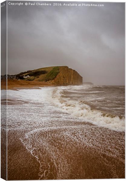 Windy Day West Bay Dorset Canvas Print by Paul Chambers