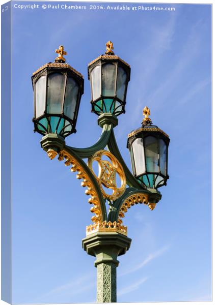 London Street Lamp Canvas Print by Paul Chambers