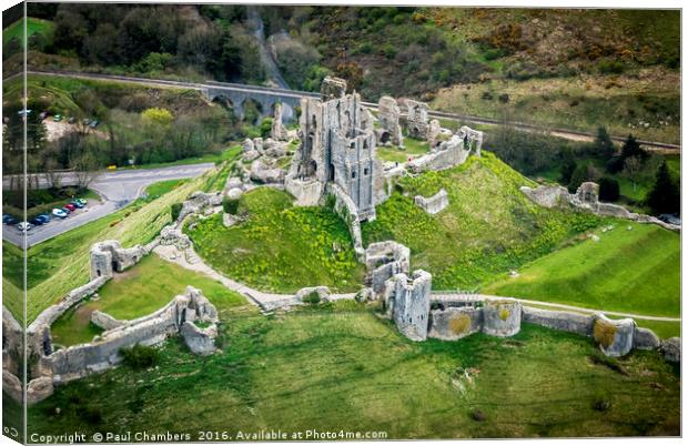 Corfe Castle Canvas Print by Paul Chambers