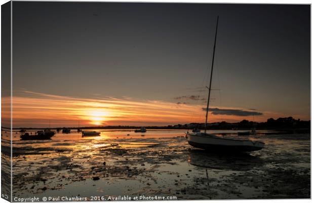 Majestic Sunset over Christchurch Harbour Canvas Print by Paul Chambers