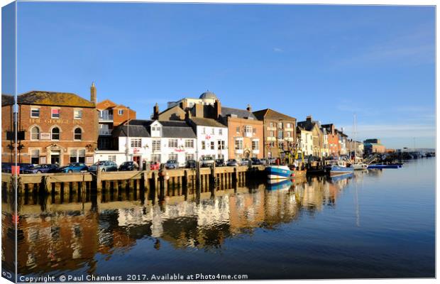 Beautiful Sunny Winters days In Weymouth Canvas Print by Paul Chambers
