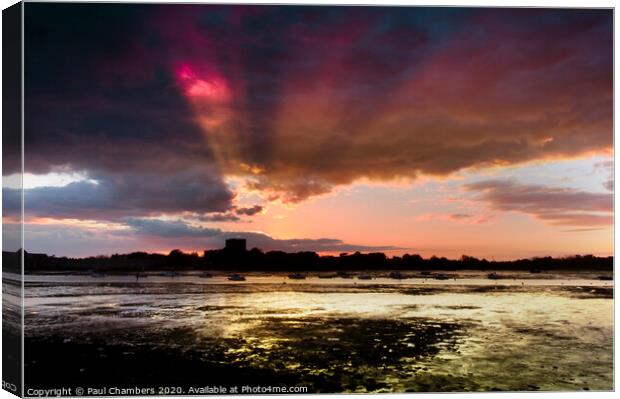 Portchester Sunset Canvas Print by Paul Chambers