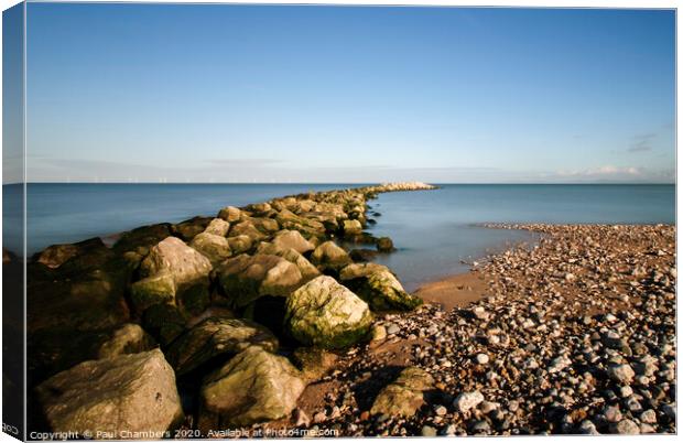 Majestic Sea Defence in Rhos On Sea Canvas Print by Paul Chambers