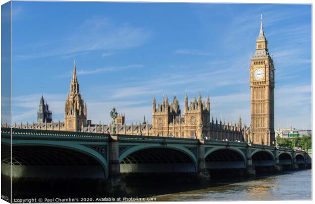 Westminster bridge & Big Ben Canvas Print by Paul Chambers