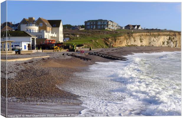RNLI Freshwater Bay Isle of Wight Canvas Print by Paul Chambers