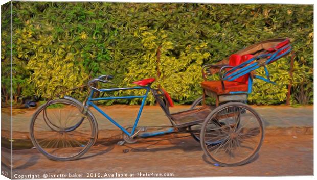 Rickshaw Memories Canvas Print by lynette baker
