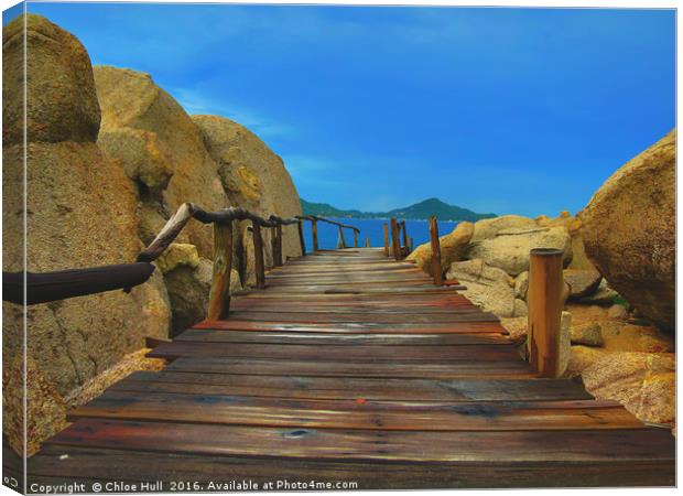 Bridge to Sea Canvas Print by Chloe Hull