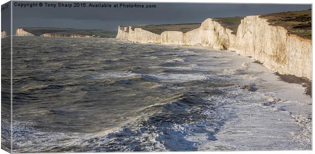 The  Seven Sisters, East Sussex Canvas Print by Tony Sharp LRPS CPAGB