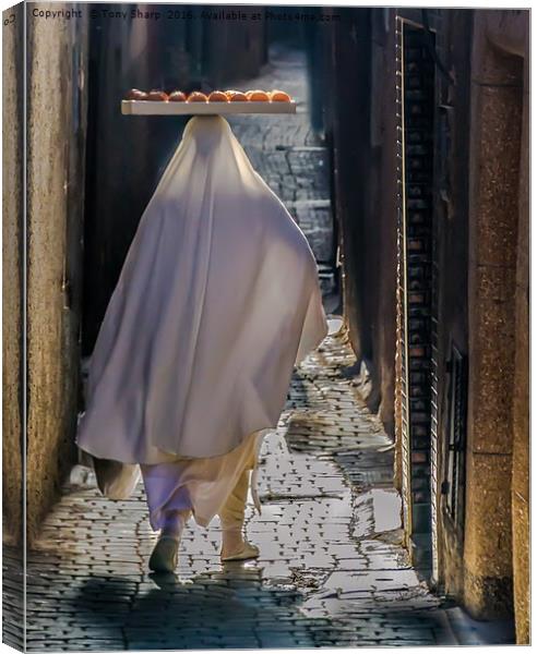 Street Seller, Marakesh Canvas Print by Tony Sharp LRPS CPAGB