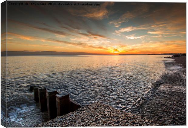 Sunset over St Leonards, East Sussex Canvas Print by Tony Sharp LRPS CPAGB