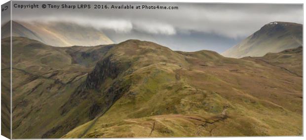 Viewed from Angle Tarn, Cumbria Canvas Print by Tony Sharp LRPS CPAGB