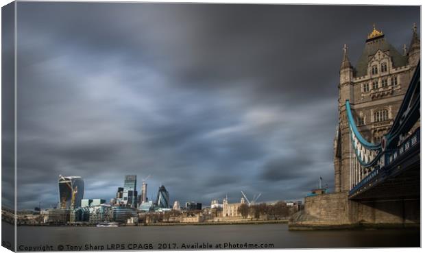 A city view across The Thames Canvas Print by Tony Sharp LRPS CPAGB