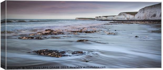 INCOMING TIDE - BIRLING GAP,EAST SUSSEX Canvas Print by Tony Sharp LRPS CPAGB