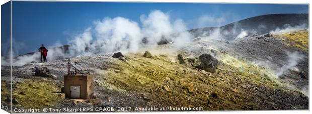Vulcano's Sulphur Emitting Fumaroles. Canvas Print by Tony Sharp LRPS CPAGB