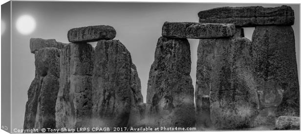 STONEHENGE IN THE MIST Canvas Print by Tony Sharp LRPS CPAGB