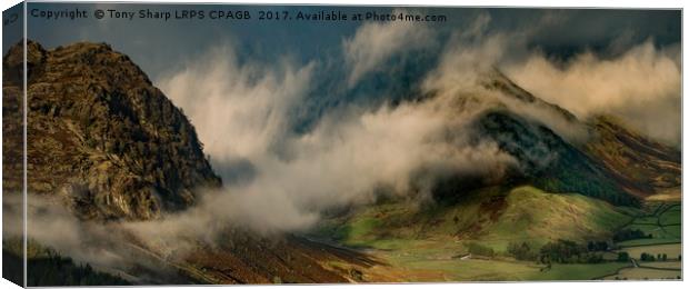 SWIRLING CLOUDS IN THE GREAT LANGDALE VALLEY, CUMB Canvas Print by Tony Sharp LRPS CPAGB