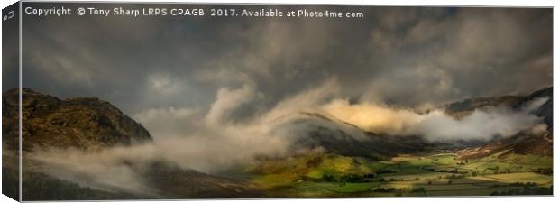 SWATHED IN THE MIST - GREAT LANGDALE VALLEY Canvas Print by Tony Sharp LRPS CPAGB