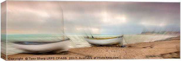 FISHING BOATS ON THE SHORE - WEST ST. LEONARDS ,HA Canvas Print by Tony Sharp LRPS CPAGB