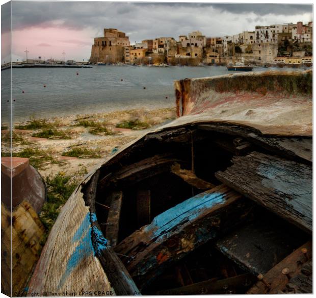 Castellammare del Golfo, Sicily - Late Afternoon Canvas Print by Tony Sharp LRPS CPAGB
