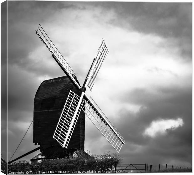ISOLATED -WINDMILL, ROLVENDEN, KENT Canvas Print by Tony Sharp LRPS CPAGB