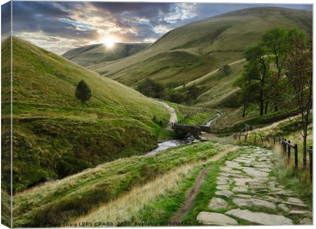TOWARDS THE SUNSET - PEAK DISTRICT DERBYSHIRE Canvas Print by Tony Sharp LRPS CPAGB