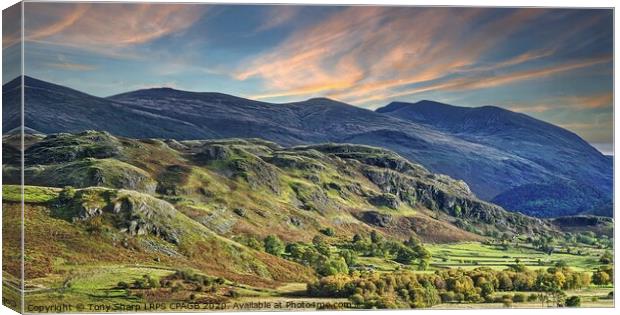 ST. JOHN'S IN THE VALE CUMBRIA AND THE HELVELLYN FELL RANGE Canvas Print by Tony Sharp LRPS CPAGB
