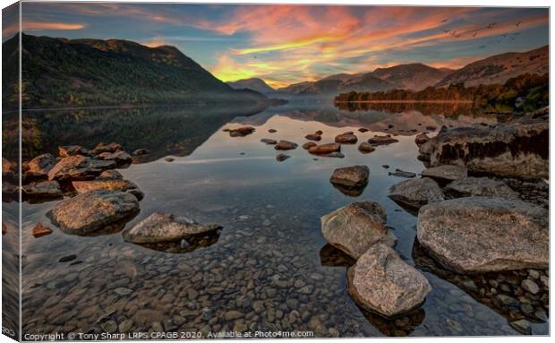 ULLSWATER SUNSET Canvas Print by Tony Sharp LRPS CPAGB