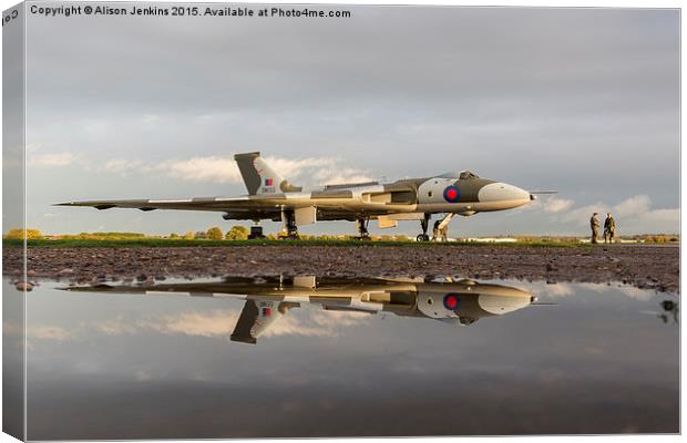  Vulcan Bomber Reflections Canvas Print by Alison Jenkins