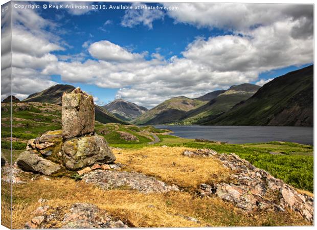 Scafell over Wastwater Canvas Print by Reg K Atkinson