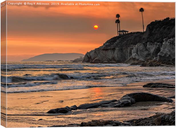 Californian Sunset Canvas Print by Reg K Atkinson