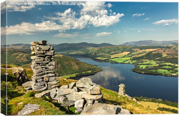 Bonscale Towers and Ullswater Canvas Print by Reg K Atkinson