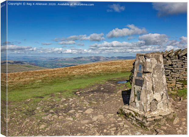 Whernside Millennium View Canvas Print by Reg K Atkinson