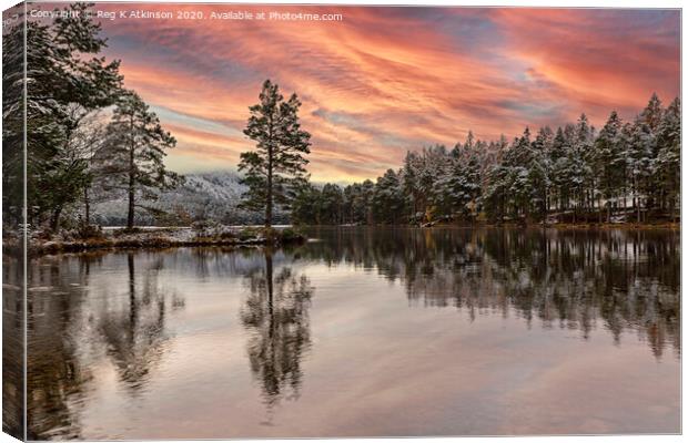 Winter Sunset Cairngorms Canvas Print by Reg K Atkinson