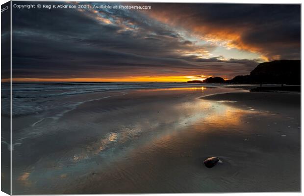 Winter Sunrise Seaham Canvas Print by Reg K Atkinson