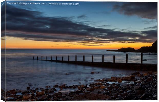 Winter Beach Sunrise Canvas Print by Reg K Atkinson