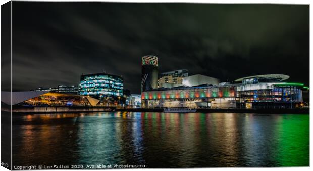 Media City at Night Canvas Print by Lee Sutton