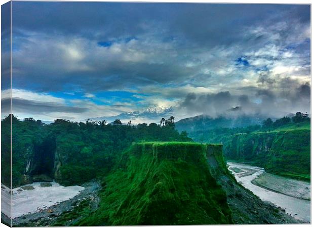 complete mixture nature of nepal with himalaya  Canvas Print by khem lal sharma