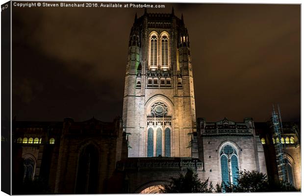 Anglican cathedral liverpool  Canvas Print by Steven Blanchard