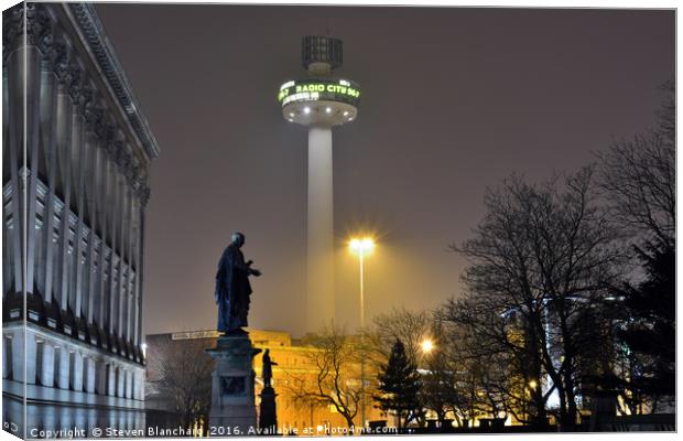 Radio city tower Liverpool  Canvas Print by Steven Blanchard