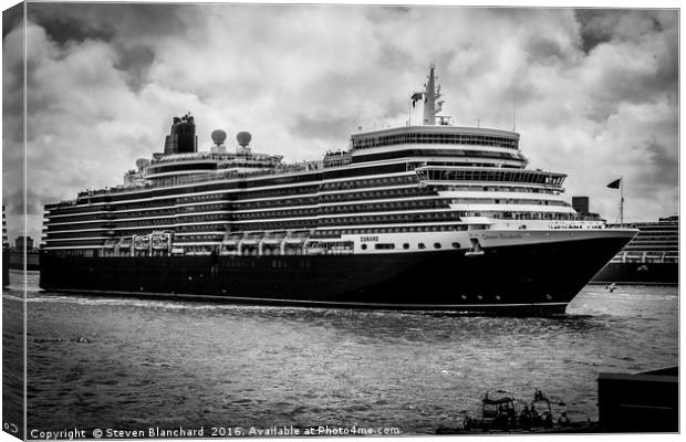 The Queen Elizabeth river mersey  Canvas Print by Steven Blanchard