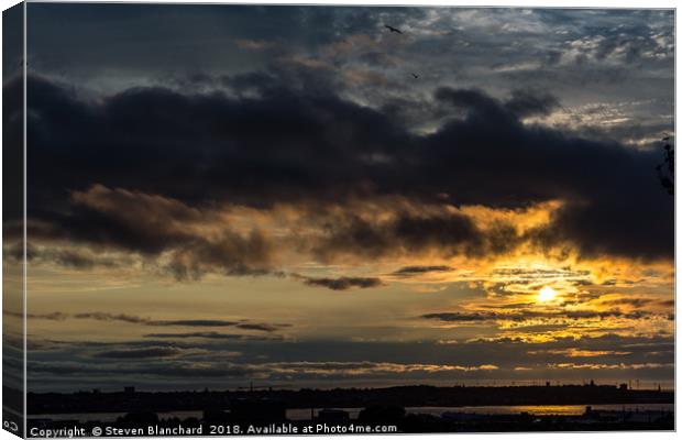 Sun lit sky Canvas Print by Steven Blanchard