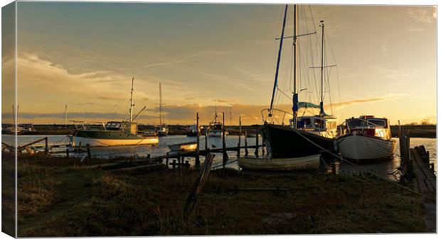  Tollesbury Boats Canvas Print by Ian Merton