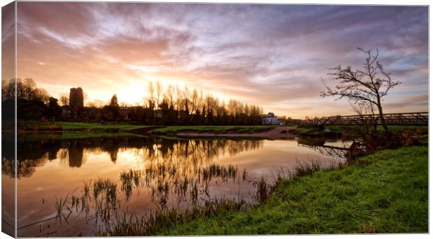 Dawn On The Stour Canvas Print by Ian Merton